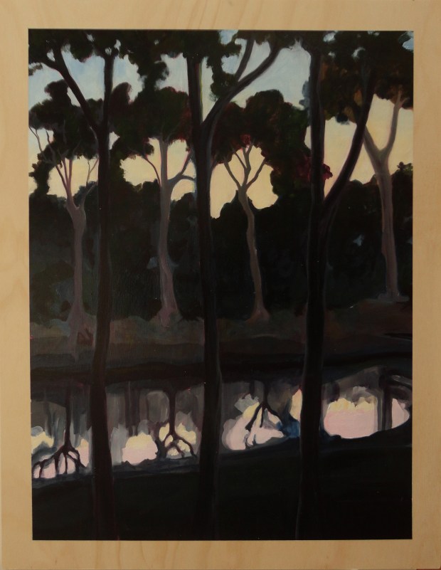 Gleamscape  2014 Oil on plywood 76cm x 59cm