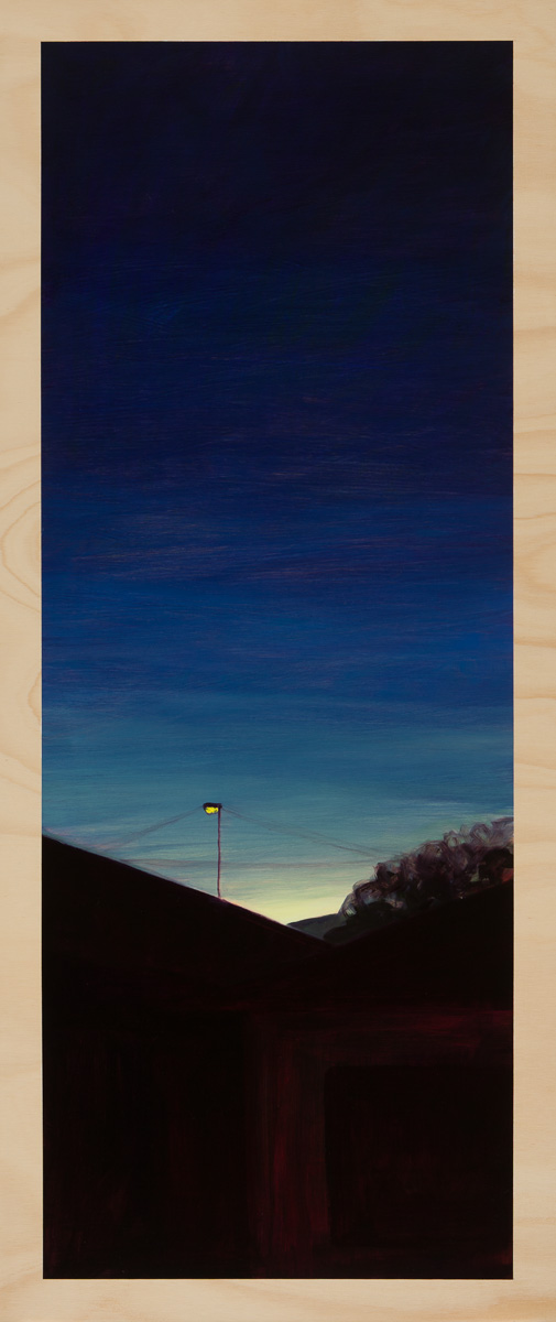Eveningscape – the last light 2014 Oil on plywood 120cm x 49cm 