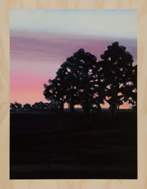 Treescape to the west 2014 Oil on plywood 76cm x 59cm SOLD